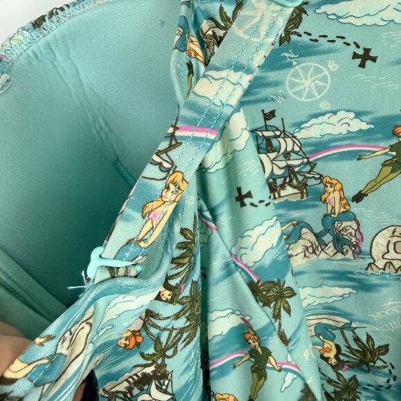 Disney Peter Pan Mermaid Lagoon Retro Swimsuit One Piece Plus Size 0X EUC - Picture 16 of 16